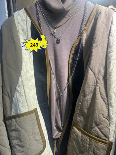 拼接針織絎縫外套